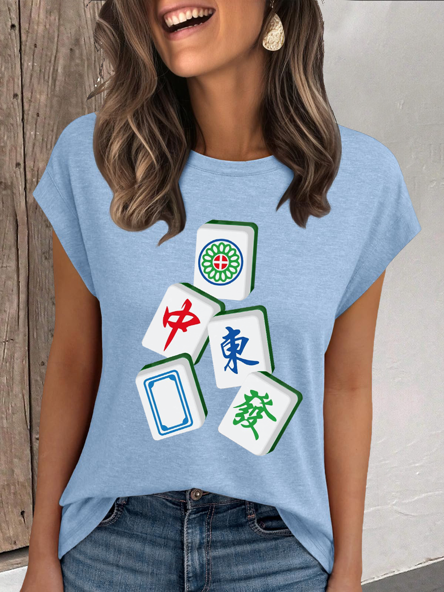 Camiseta mujer mahjong casual