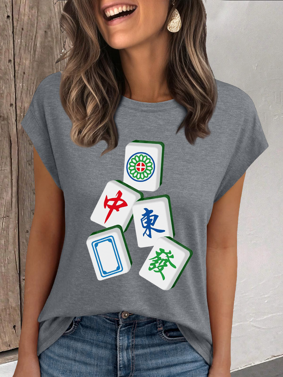 Camiseta mujer mahjong casual