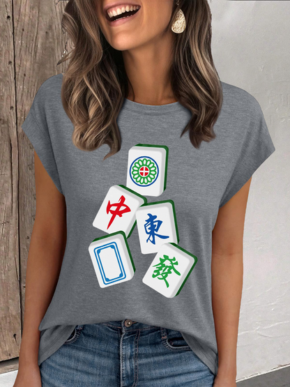 Camiseta mujer mahjong casual