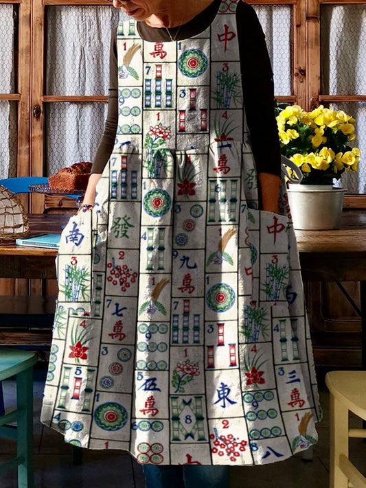 Vestido de mujer con cuello en V con bolsillos