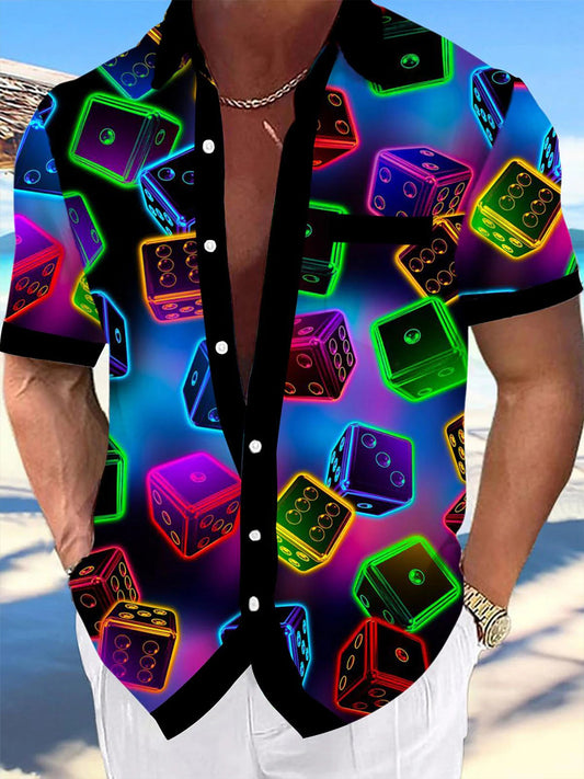 Camisa de manga corta Mahjong para hombre