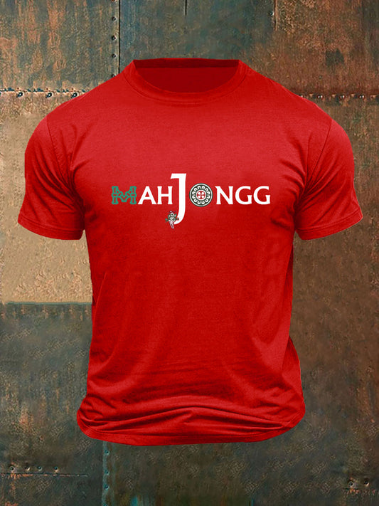 Camiseta impresa Mah Jongg divertida de los hombres