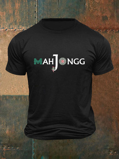 Camiseta impresa Mah Jongg divertida de los hombres