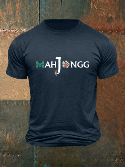 Camiseta impresa Mah Jongg divertida de los hombres