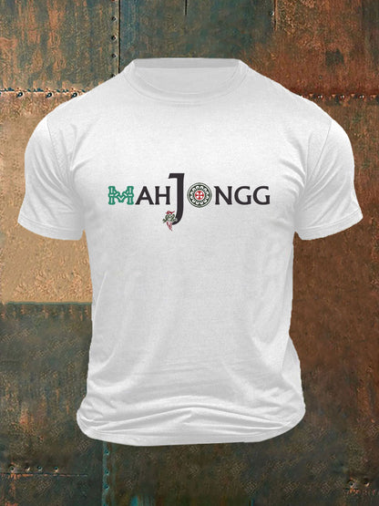 Camiseta impresa Mah Jongg divertida de los hombres