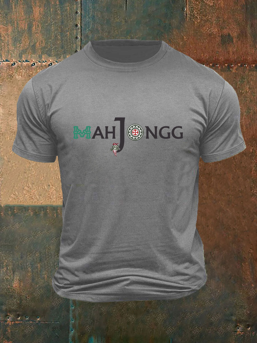 Camiseta impresa Mah Jongg divertida de los hombres