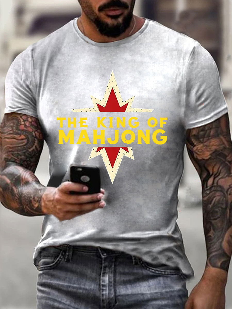 Camiseta casual de los hombres Funny Mahjong Print