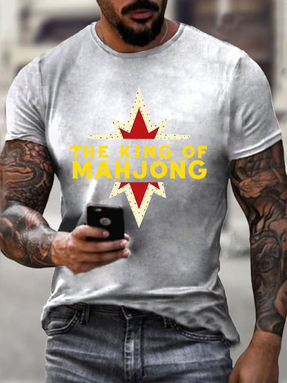 Camiseta casual de los hombres Funny Mahjong Print