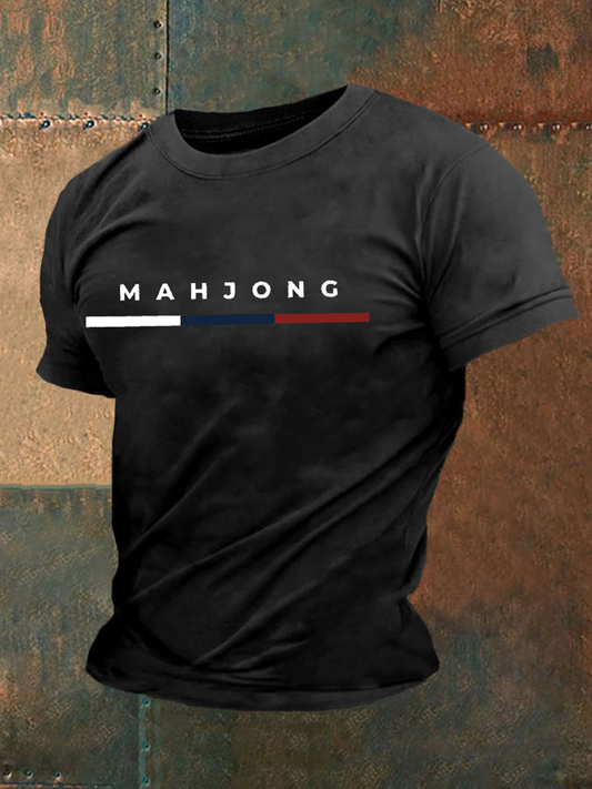 Camiseta casual de los hombres Funny Mahjong Print