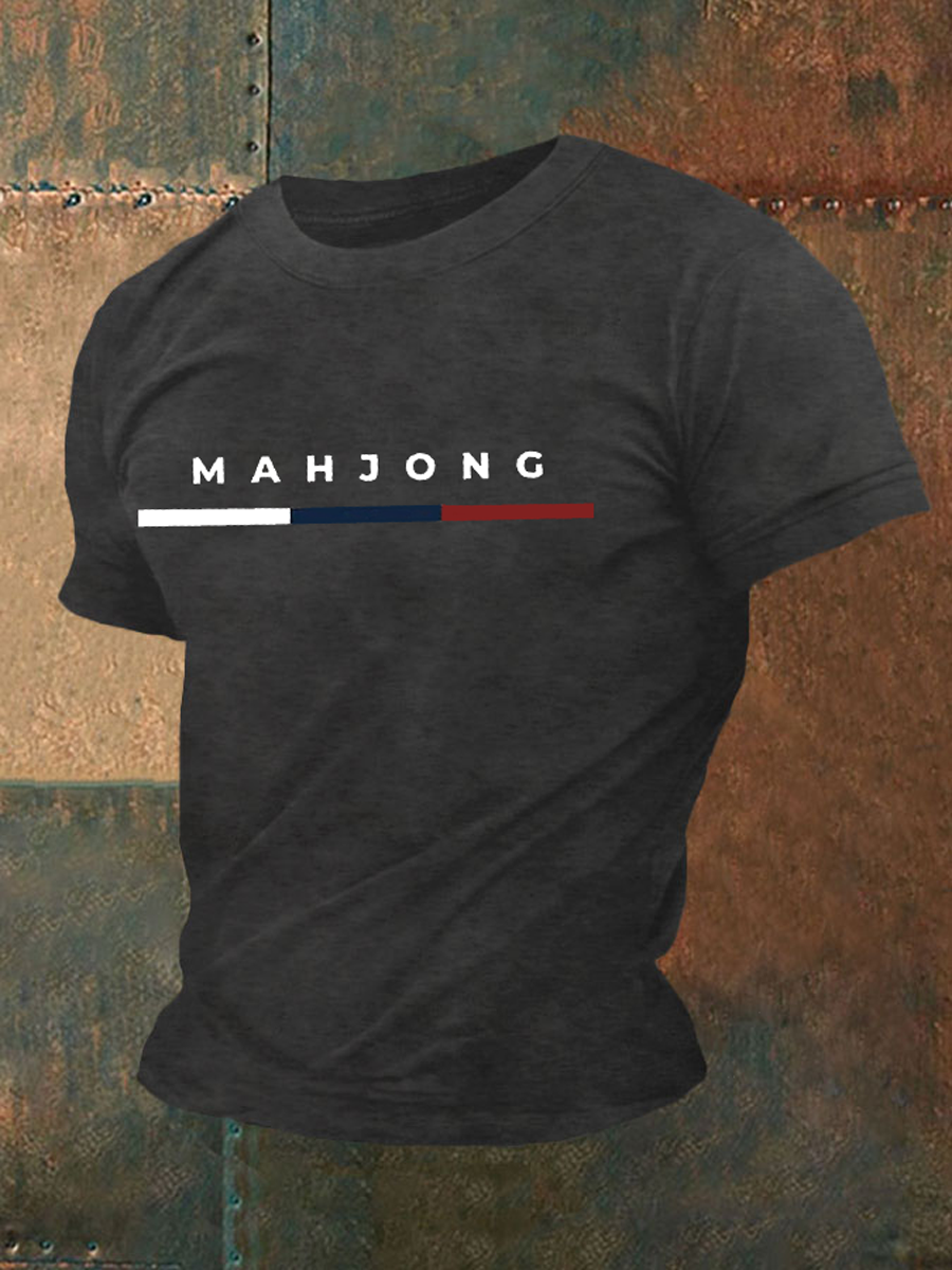 Camiseta casual de los hombres Funny Mahjong Print