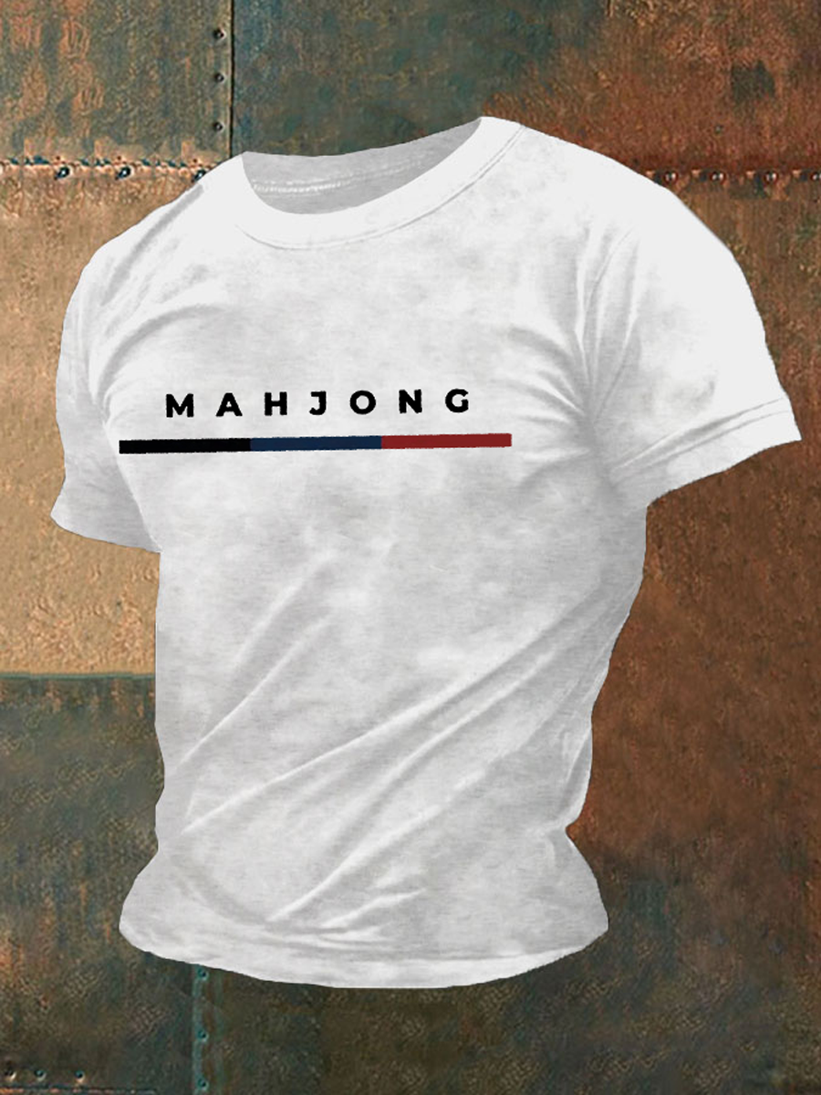 Camiseta casual de los hombres Funny Mahjong Print