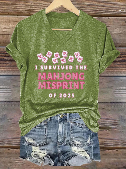 Camiseta de mujer I Survived the Mahjong Misprint of 2025 Print