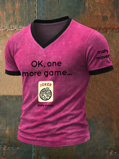Hombre ok, un juego más mahj maven camiseta con cuello en V