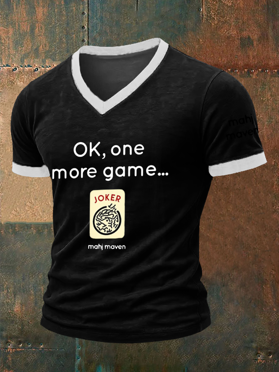 Hombre ok, un juego más mahj maven camiseta con cuello en V