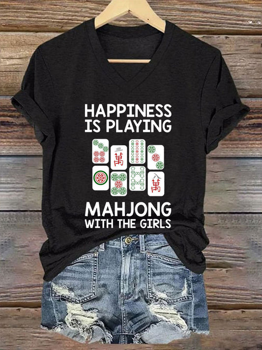 La felicidad de las mujeres es jugar mahjong con las niñas