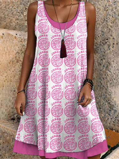 Vestido casual impreso Mahjong para mujer