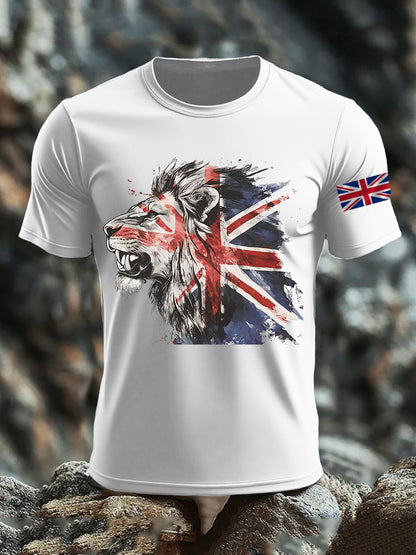 Men's  British Lion Cotton Short-Sleeved T-shirt