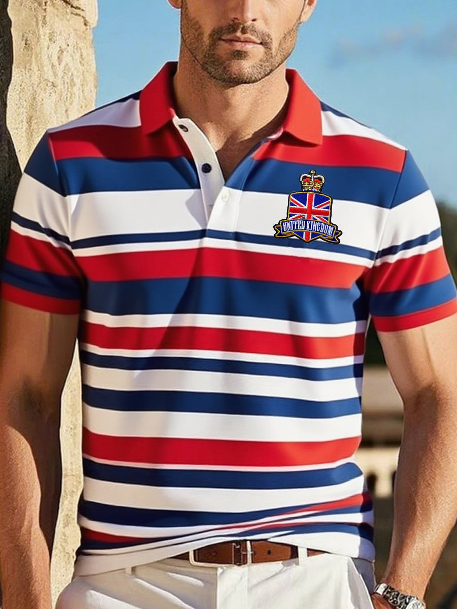 Men's UK Business Style Design Short Sleeve Shirt