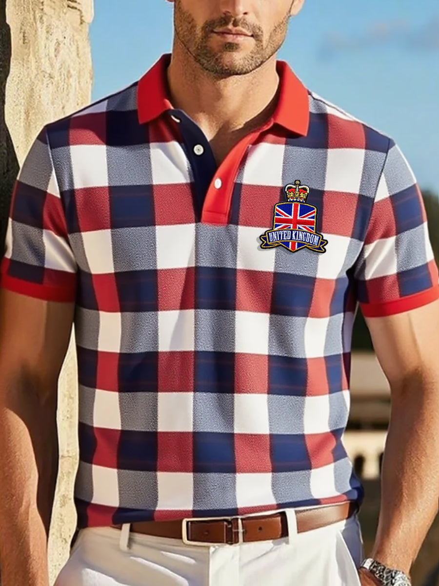 Men's UK Business Style Design Short Sleeve Shirt
