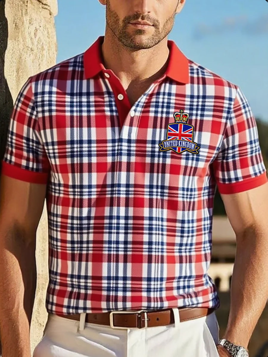 Men's UK Business Style Design Short Sleeve Shirt