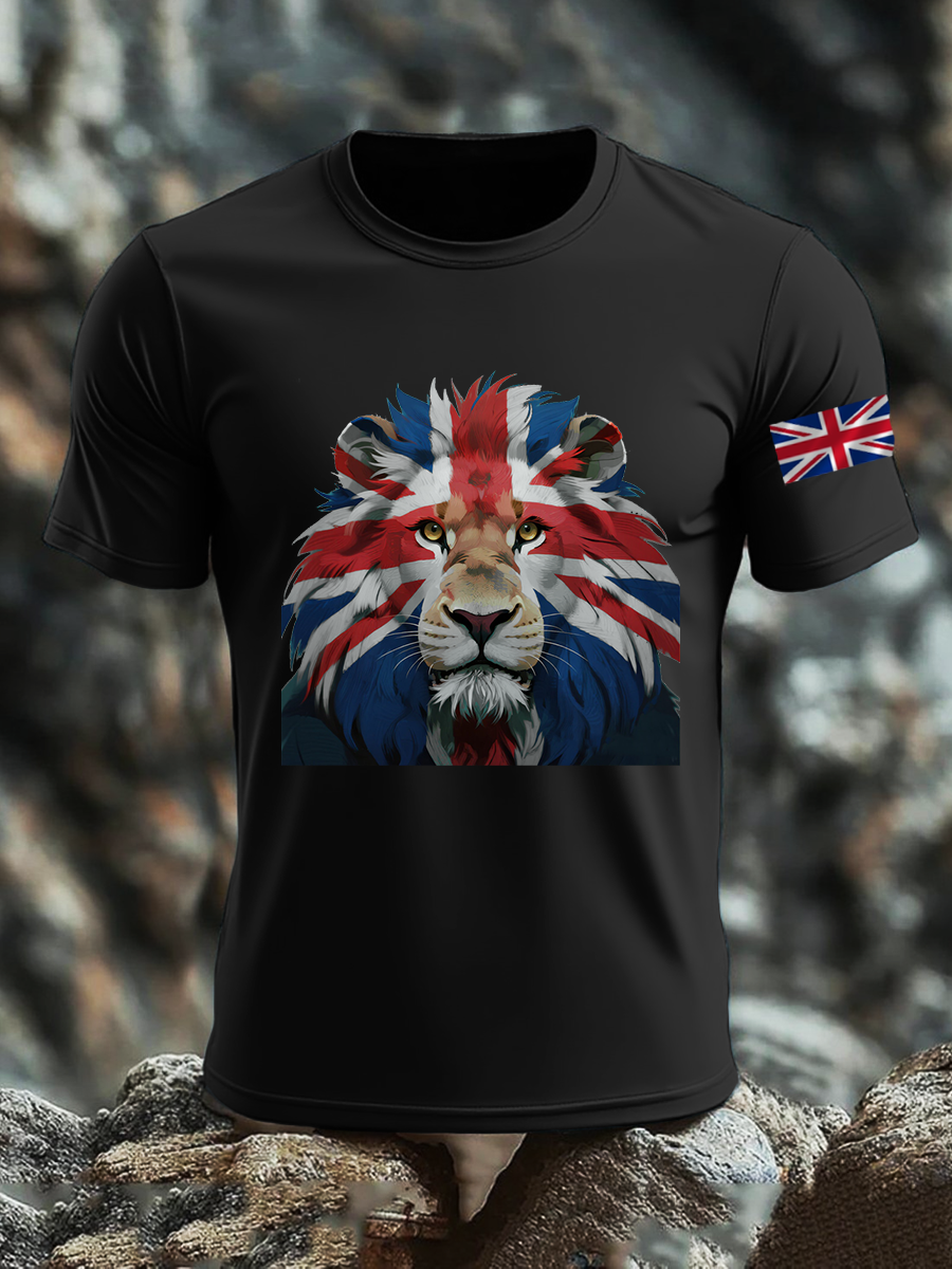 Men's British Lion Short Sleeves Printed T-Shirt