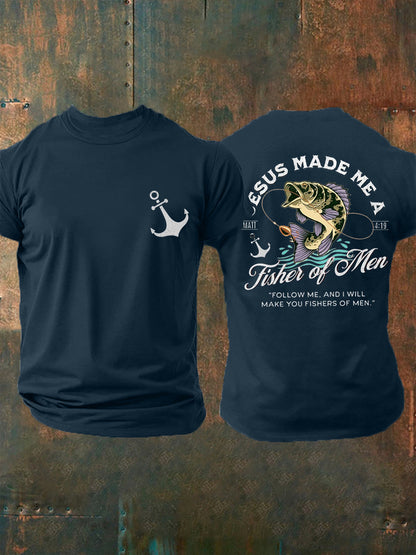 Men's Jesus Made Me A Fisher Of Men Casual Tee