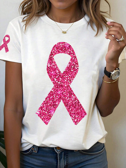 Women's Breast Cancer Awareness Pink Ribbon T-Shirt