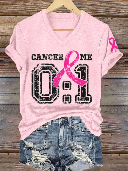 Women's Breast Cancer Awareness Survivor Print T-Shirt