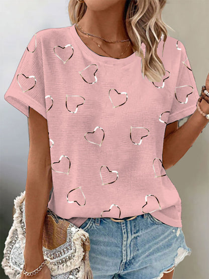 Women's Breast Cancer Awareness Waffle Print T-Shirt