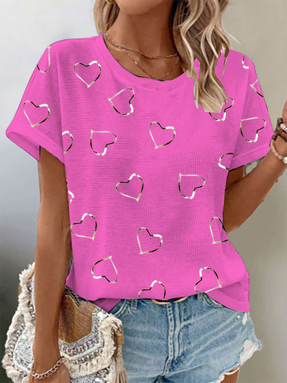 Women's Breast Cancer Awareness Waffle Print T-Shirt