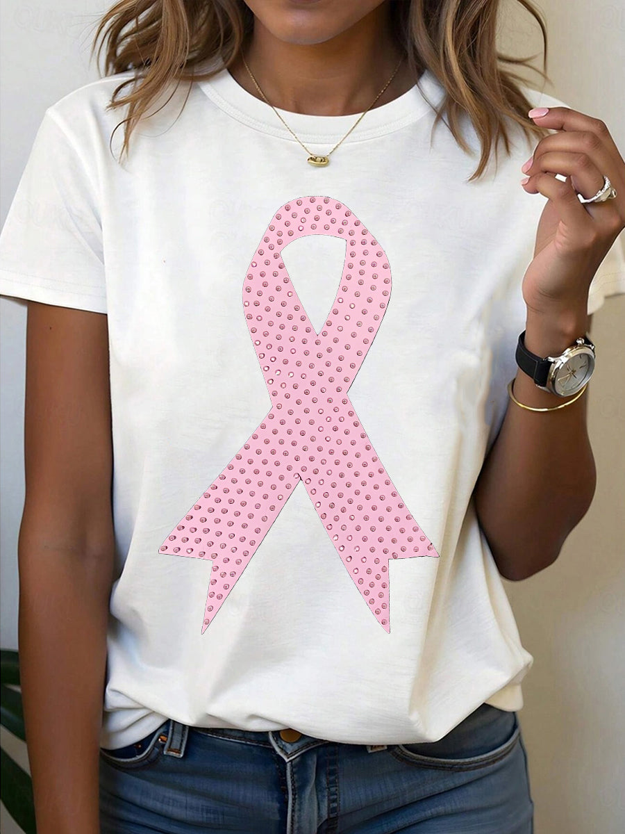 Women's Breast Cancer Awareness Pink Ribbon T-Shirt