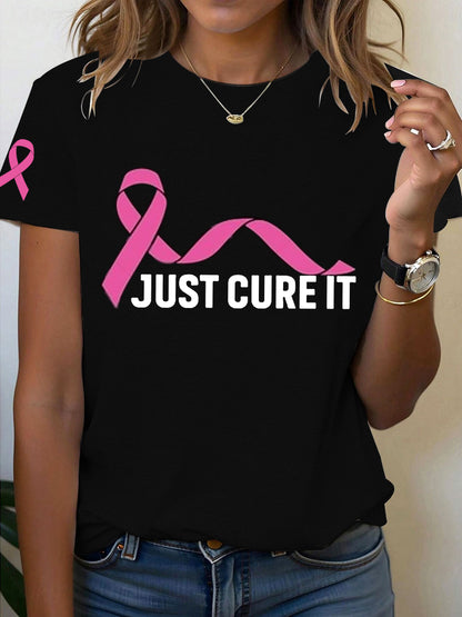 Women's Breast Cancer Awareness Just Cure It T-Shirt