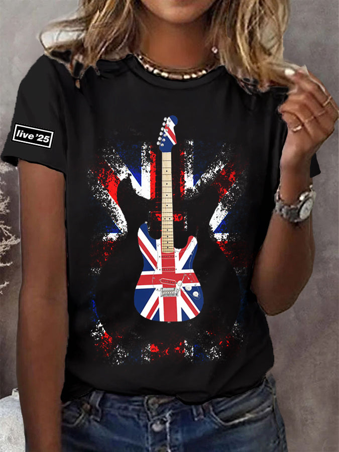 Women's Live '25 Tour The Great Wait Is Over Retro Rock Casual T-shirt