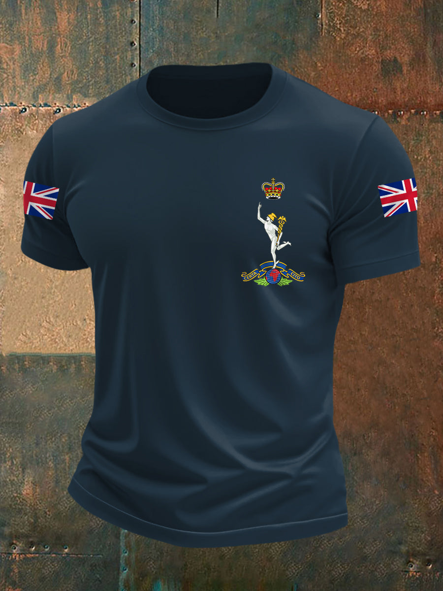 Men's Royal Corps Of Signals UK Falg Print Casual Tee