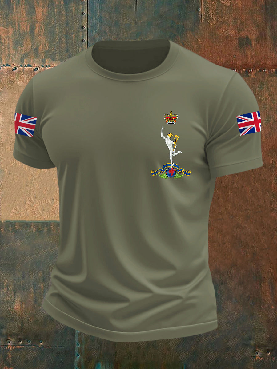 Men's Royal Corps Of Signals UK Falg Print Casual Tee