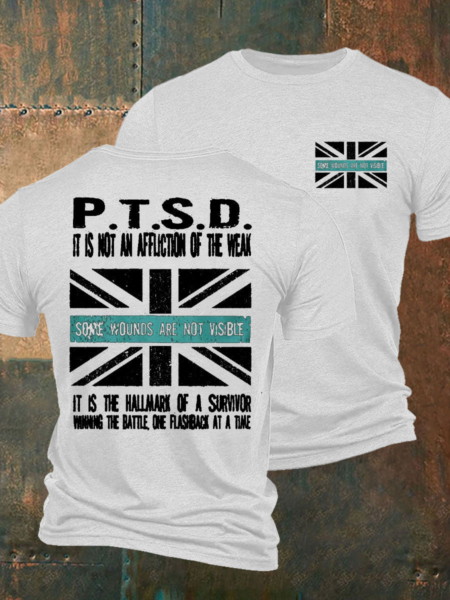 Men's PTSD Awareness Veteran Printed T-shirt