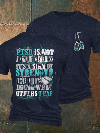 Men's PTSD Awareness Veteran Printed T-shirt