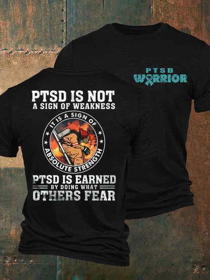 Men's PTSD Awareness Veteran Printed T-Shirt