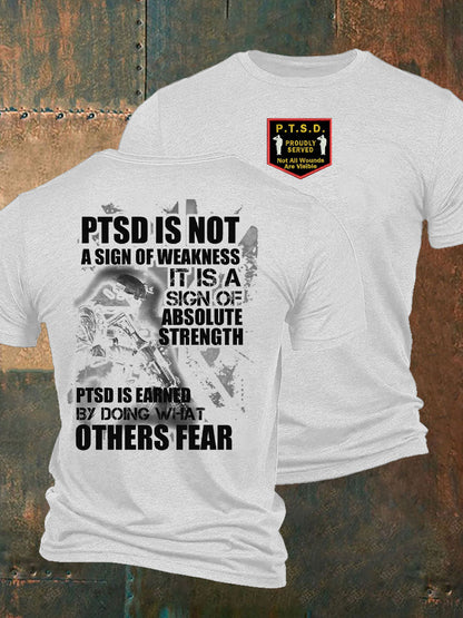 Men's PTSD Awareness Veteran Printed T-Shirt
