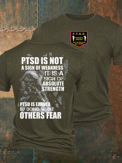 Men's PTSD Awareness Veteran Printed T-Shirt