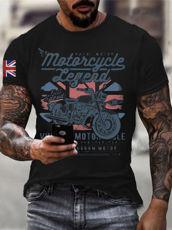 Men's Vintage British Legend Motorcycle Classic Biker T-Shirt