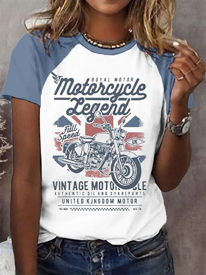 Women's Vintage British Legend Motorcycle Classic Biker T-Shirt