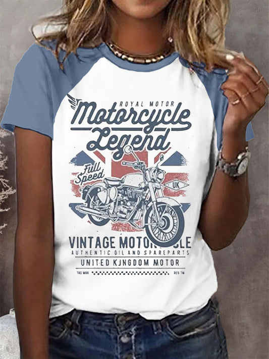 Women's Vintage British Legend Motorcycle Classic Biker T-Shirt
