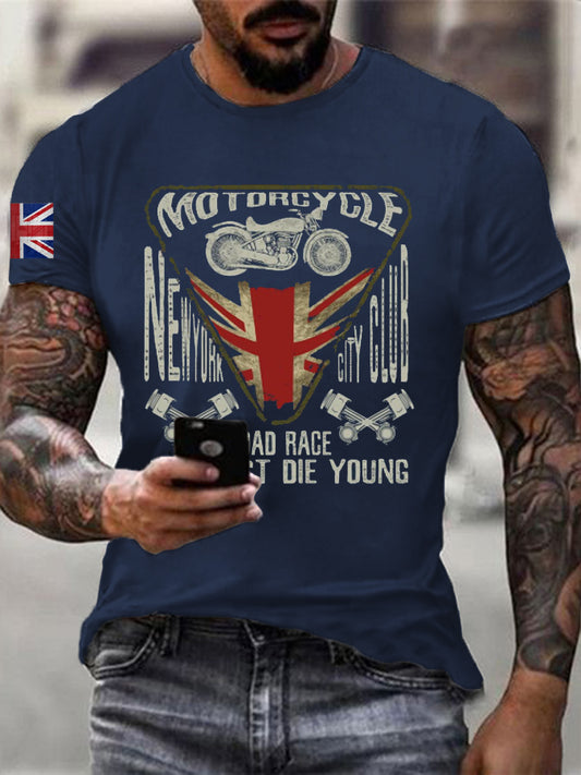 Men's Vintage British Legend Motorcycle Classic Biker T-Shirt