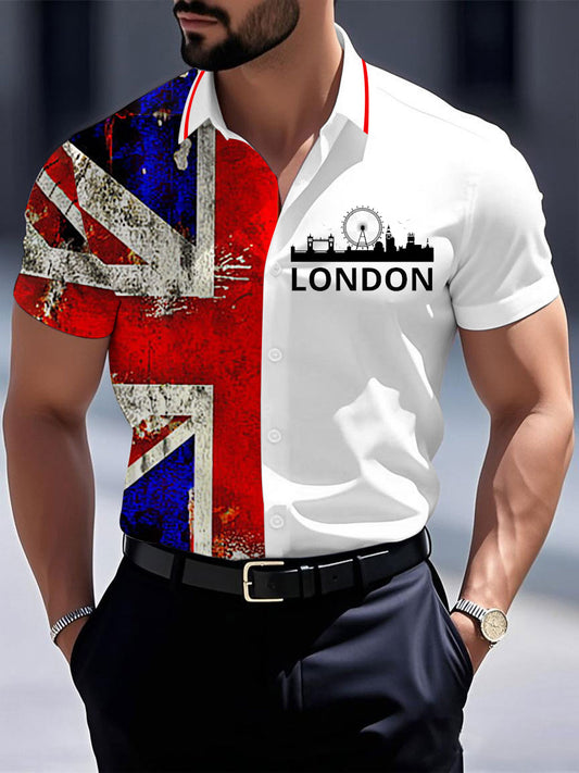 Men's Vintage England Flag Casual Shirt