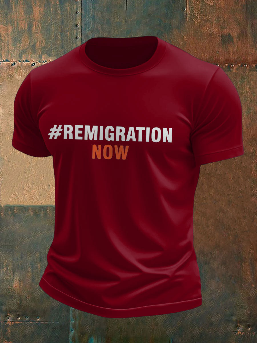 Men's Immigration Remigration Printed T-shirt
