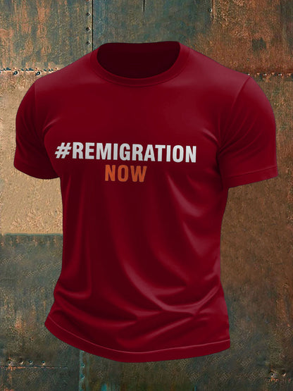 Men's Immigration Remigration Printed T-shirt
