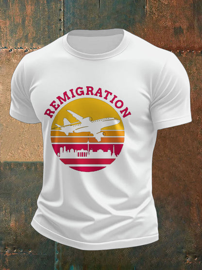 Men's Immigration Remigration Printed T-shirt
