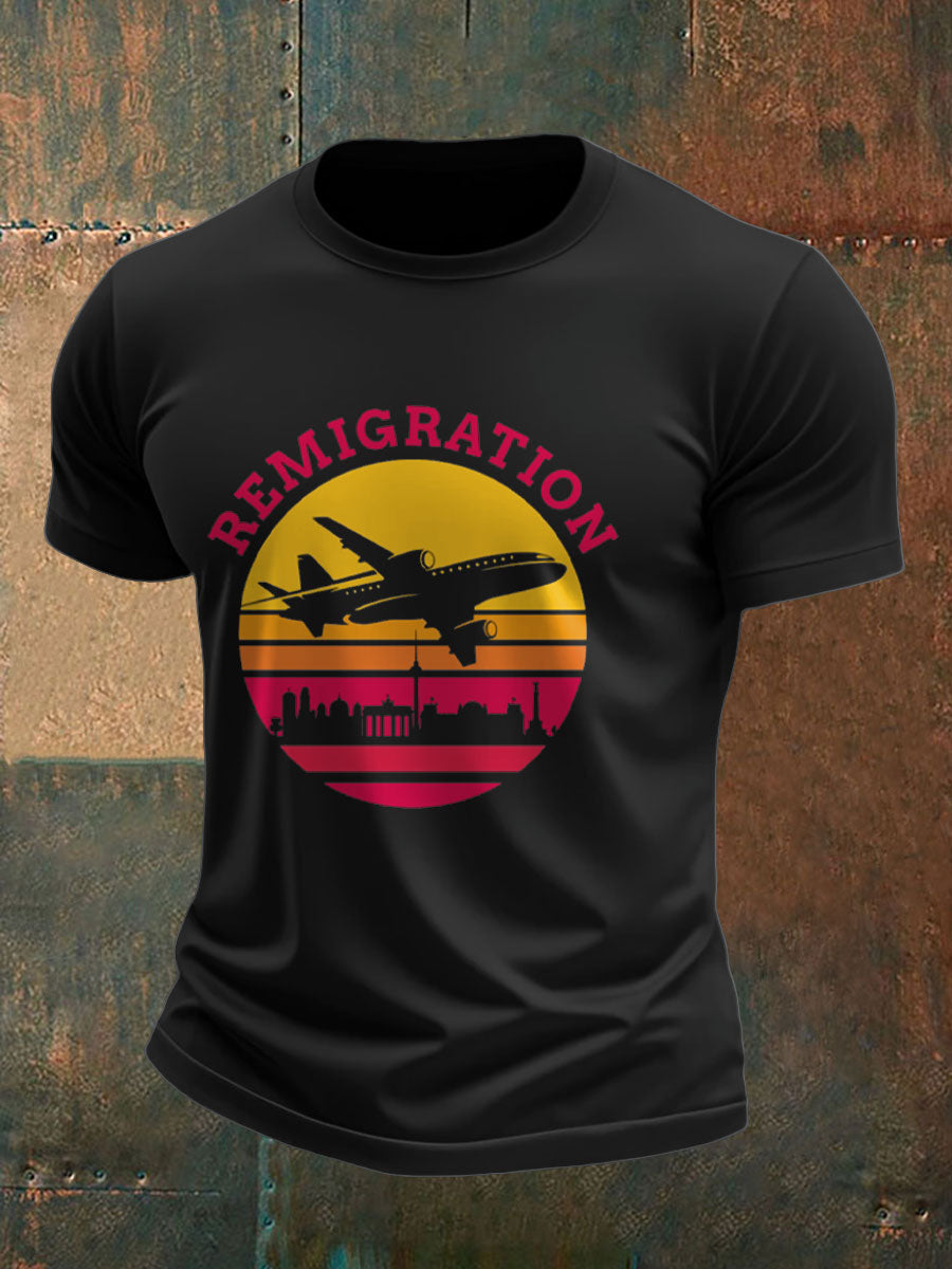 Men's Immigration Remigration Printed T-shirt