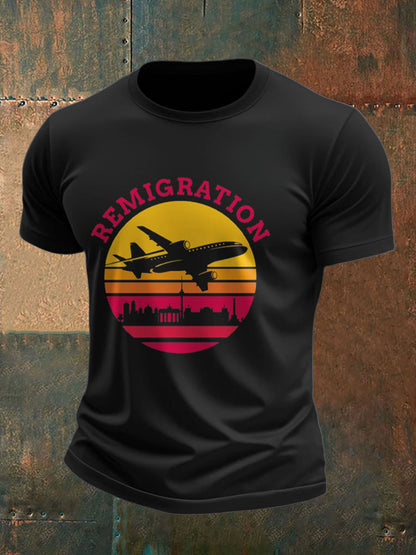 Men's Immigration Remigration Printed T-shirt